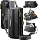 For Samsung Galaxy S20 FE 5G CaseMe C39 RFID Blocking Zipper Wallet Leather Phone Case with Crossbody Strap(Black) - 1