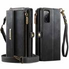 For Samsung Galaxy S20 FE 5G CaseMe C39 RFID Blocking Zipper Wallet Leather Phone Case with Crossbody Strap(Black) - 2