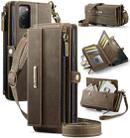 For Samsung Galaxy S20 FE 5G CaseMe C39 RFID Blocking Zipper Wallet Leather Phone Case with Crossbody Strap(Coffee) - 1