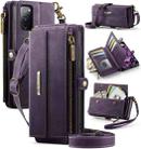 For Samsung Galaxy S20 FE 5G CaseMe C39 RFID Blocking Zipper Wallet Leather Phone Case with Crossbody Strap(Purple) - 1