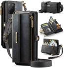 For Samsung Galaxy S20+ 5G CaseMe C39 RFID Blocking Zipper Wallet Leather Phone Case with Crossbody Strap(Black) - 1