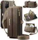 For Samsung Galaxy S20+ 5G CaseMe C39 RFID Blocking Zipper Wallet Leather Phone Case with Crossbody Strap(Coffee) - 1
