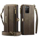 For Samsung Galaxy S20+ 5G CaseMe C39 RFID Blocking Zipper Wallet Leather Phone Case with Crossbody Strap(Coffee) - 2