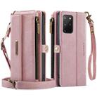 For Samsung Galaxy S20+ 5G CaseMe C39 RFID Blocking Zipper Wallet Leather Phone Case with Crossbody Strap(Pink) - 2