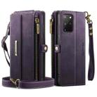 For Samsung Galaxy S20+ 5G CaseMe C39 RFID Blocking Zipper Wallet Leather Phone Case with Crossbody Strap(Purple) - 2
