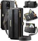 For Samsung Galaxy S20 Ultra 5G CaseMe C39 RFID Blocking Zipper Wallet Leather Phone Case with Crossbody Strap(Black) - 1