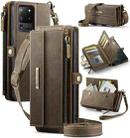For Samsung Galaxy S20 Ultra 5G CaseMe C39 RFID Blocking Zipper Wallet Leather Phone Case with Crossbody Strap(Coffee) - 1