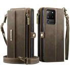 For Samsung Galaxy S20 Ultra 5G CaseMe C39 RFID Blocking Zipper Wallet Leather Phone Case with Crossbody Strap(Coffee) - 2