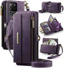 For Samsung Galaxy S20 Ultra 5G CaseMe C39 RFID Blocking Zipper Wallet Leather Phone Case with Crossbody Strap(Purple) - 1