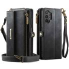 For Samsung Galaxy A13 CaseMe C39 RFID Blocking Zipper Wallet Leather Phone Case with Crossbody Strap(Black) - 2