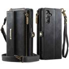 For Samsung Galaxy A14 CaseMe C39 RFID Blocking Zipper Wallet Leather Phone Case with Crossbody Strap(Black) - 2
