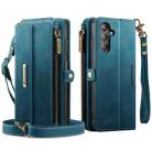 For Samsung Galaxy A14 CaseMe C39 RFID Blocking Zipper Wallet Leather Phone Case with Crossbody Strap(Green) - 2