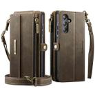 For Samsung Galaxy A15 CaseMe C39 RFID Blocking Zipper Wallet Leather Phone Case with Crossbody Strap(Coffee) - 2