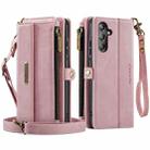 For Samsung Galaxy A15 CaseMe C39 RFID Blocking Zipper Wallet Leather Phone Case with Crossbody Strap(Pink) - 2