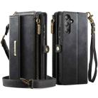 For Samsung Galaxy A16 4G CaseMe C39 RFID Blocking Zipper Wallet Leather Phone Case with Crossbody Strap(Black) - 2