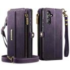 For Samsung Galaxy A16 4G CaseMe C39 RFID Blocking Zipper Wallet Leather Phone Case with Crossbody Strap(Purple) - 2