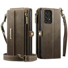 For Samsung Galaxy A52 CaseMe C39 RFID Blocking Zipper Wallet Leather Phone Case with Crossbody Strap(Coffee) - 2