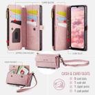For Samsung Galaxy A52 CaseMe C39 RFID Blocking Zipper Wallet Leather Phone Case with Crossbody Strap(Pink) - 3