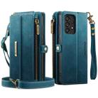 For Samsung Galaxy A52 CaseMe C39 RFID Blocking Zipper Wallet Leather Phone Case with Crossbody Strap(Green) - 2