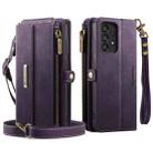 For Samsung Galaxy A52 CaseMe C39 RFID Blocking Zipper Wallet Leather Phone Case with Crossbody Strap(Purple) - 2