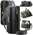 For Samsung Galaxy A53 CaseMe C39 RFID Blocking Zipper Wallet Leather Phone Case with Crossbody Strap(Black) - 1