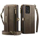 For Samsung Galaxy A53 CaseMe C39 RFID Blocking Zipper Wallet Leather Phone Case with Crossbody Strap(Coffee) - 2