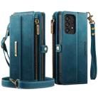 For Samsung Galaxy A53 CaseMe C39 RFID Blocking Zipper Wallet Leather Phone Case with Crossbody Strap(Green) - 2