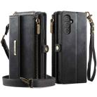 For Samsung Galaxy A54 5G CaseMe C39 RFID Blocking Zipper Wallet Leather Phone Case with Crossbody Strap(Black) - 2