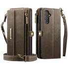 For Samsung Galaxy A54 5G CaseMe C39 RFID Blocking Zipper Wallet Leather Phone Case with Crossbody Strap(Coffee) - 2