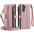 For Samsung Galaxy A54 5G CaseMe C39 RFID Blocking Zipper Wallet Leather Phone Case with Crossbody Strap(Pink) - 2