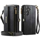 For Samsung Galaxy A55 5G CaseMe C39 RFID Blocking Zipper Wallet Leather Phone Case with Crossbody Strap(Black) - 2