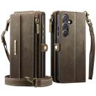 For Samsung Galaxy A55 5G CaseMe C39 RFID Blocking Zipper Wallet Leather Phone Case with Crossbody Strap(Coffee) - 2