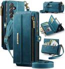 For Samsung Galaxy A55 5G CaseMe C39 RFID Blocking Zipper Wallet Leather Phone Case with Crossbody Strap(Green) - 1