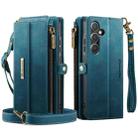 For Samsung Galaxy A55 5G CaseMe C39 RFID Blocking Zipper Wallet Leather Phone Case with Crossbody Strap(Green) - 2