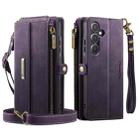 For Samsung Galaxy A55 5G CaseMe C39 RFID Blocking Zipper Wallet Leather Phone Case with Crossbody Strap(Purple) - 2