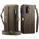 For Samsung Galaxy A56 5G CaseMe C39 RFID Blocking Zipper Wallet Leather Phone Case with Crossbody Strap(Coffee) - 2
