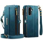 For Samsung Galaxy A56 5G CaseMe C39 RFID Blocking Zipper Wallet Leather Phone Case with Crossbody Strap(Green) - 2