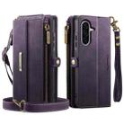 For Samsung Galaxy A56 5G CaseMe C39 RFID Blocking Zipper Wallet Leather Phone Case with Crossbody Strap(Purple) - 2
