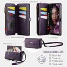 For Samsung Galaxy A56 5G CaseMe C39 RFID Blocking Zipper Wallet Leather Phone Case with Crossbody Strap(Purple) - 3
