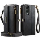 For Samsung Galaxy S25 Edge 5G CaseMe C39 RFID Blocking Zipper Wallet Leather Phone Case with Crossbody Strap(Black) - 2