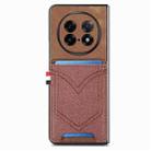 For OPPO Find N5 Denim Texture Leather Skin Phone Case with Card Slot(Brown) - 3