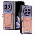 For OPPO Find N5 Denim Texture Leather Skin Phone Case with Card Slot(Purple) - 1
