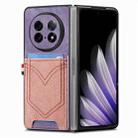 For OPPO Find N5 Denim Texture Leather Skin Phone Case with Card Slot(Purple) - 2