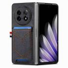For OPPO Find N5 Denim Texture Leather Skin Phone Case with Card Slot(Black) - 2