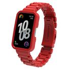 For Huawei Band  8 / 9 / 10 Watch Frame Integrated Three Beads Plastic Watch Band(Red) - 1