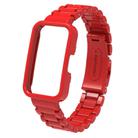 For Huawei Band  8 / 9 / 10 Watch Frame Integrated Three Beads Plastic Watch Band(Red) - 2