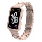 For Huawei Band  8 / 9 / 10 Watch Frame Integrated Three Beads Plastic Watch Band(Sakura Pink) - 1
