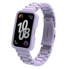 For Huawei Band  8 / 9 / 10 Watch Frame Integrated Three Beads Plastic Watch Band(Light Purple) - 1