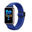 For Honor Band 9 / 10 Magnetic Buckle Nylon Braid Watch Band(Blue) - 1