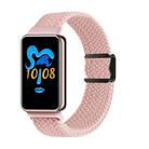 For Honor Band 9 / 10 Magnetic Buckle Nylon Braid Watch Band(Pink Sand Color) - 1
